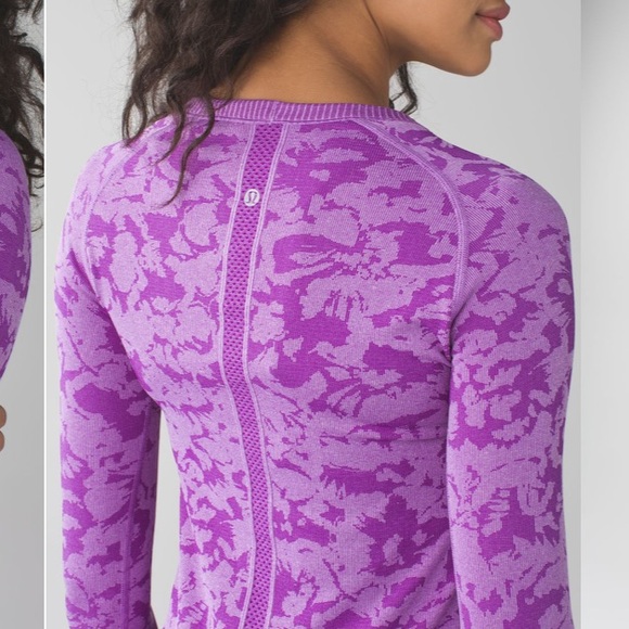 Lululemon Swiftly Tech Long Sleeve Crew Heathered Tender Violet  Size 4 - Picture 2 of 9